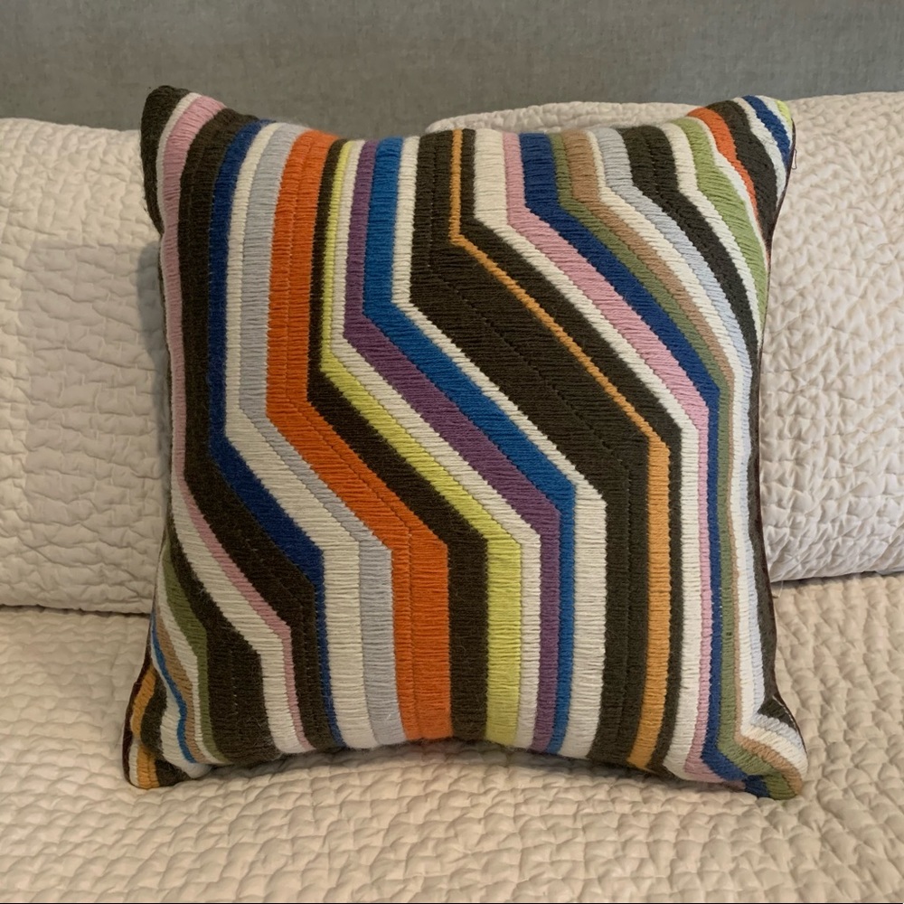 Jonathan Adler Needlepoint Pillow 18” square